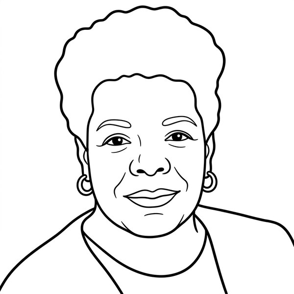 Maya Angelou coloring page thumbnail