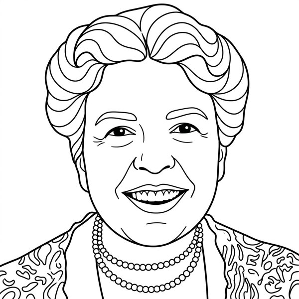 Eleanor Roosevelt coloring page thumbnail