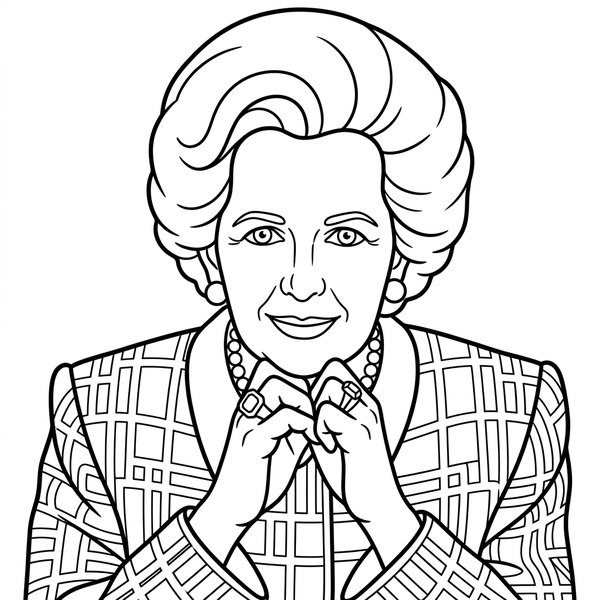 Margaret Thatcher coloring page thumbnail